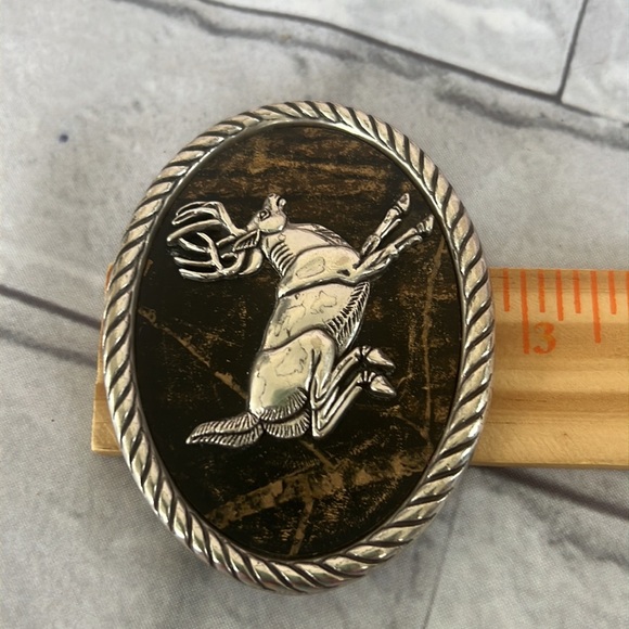 Vintage NOCONA 🦌 leaping Elk Hunting silver tone bucket - Picture 4 of 4